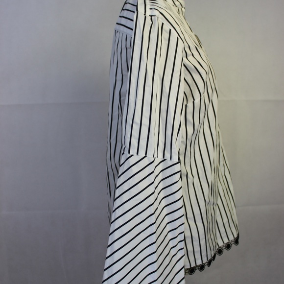 Ralph Lauren Women Striped Bell Sleeve Top Blouse - Picture 5 of 7